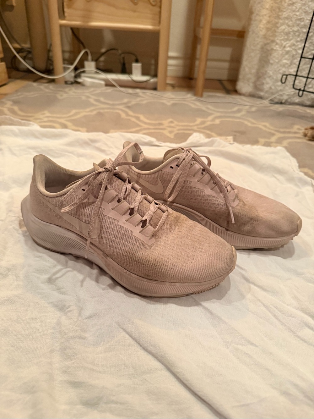 Nike Air Zoom Pegasus 38 Women’s Athletic Sneakers in Blush Pink